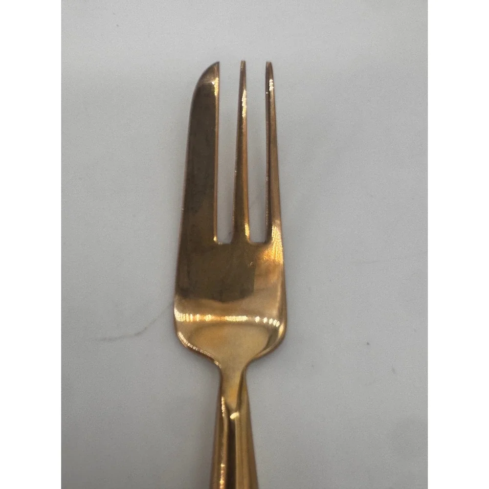 Vintage James Thailand Nickel Bronze Dessert Utensil Set 19pc Siam Goddess Case